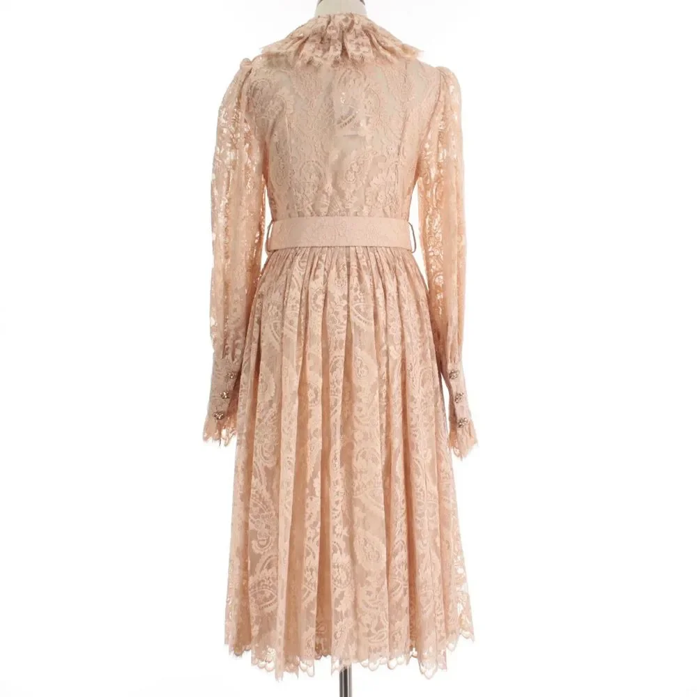 Zimmermann NWT Kaleidoscope Lace Ruffle Midi Dress Size 2 US 8 Light Beigey Pink - Picture 3 of 14